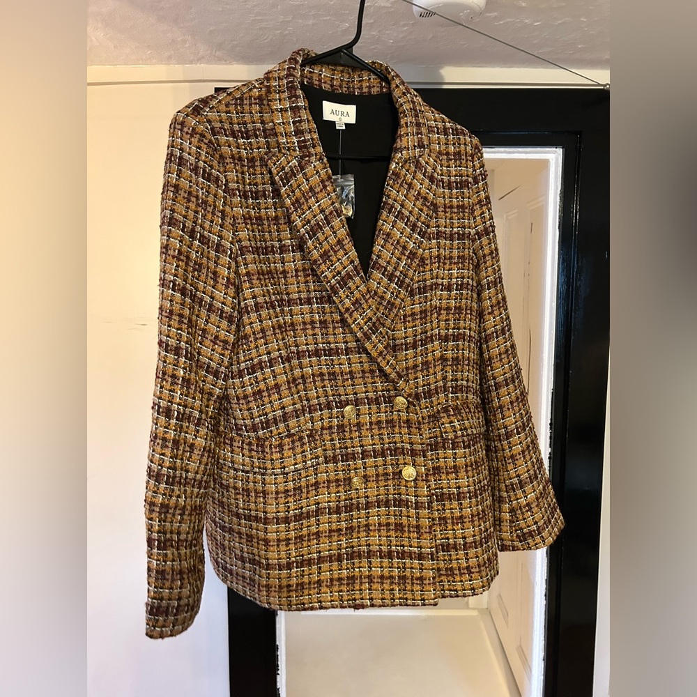 Chic Aura Women's Multicolor Tweed Blazer